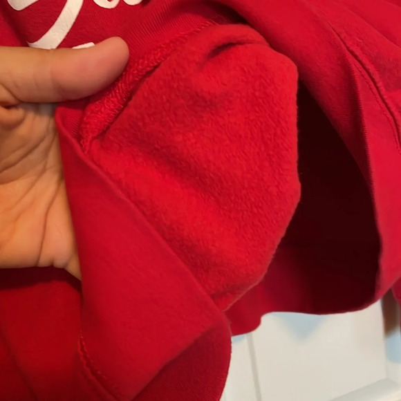 Ugly Xmas XXXL sweatshirt. Red soft string lights snowflakes crew neck banded - Picture 9 of 9